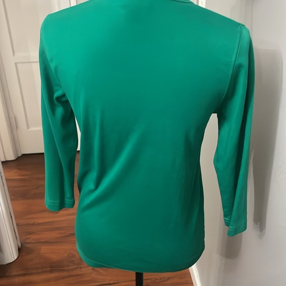 Reindeer Bling Christmas Top Green V Neck - Picture 4 of 10